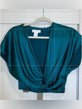 Elegant Teal Twist-Front Top